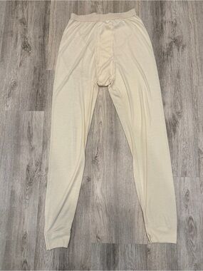 Patagonia Capilene Thermal Base Layer Bottoms Size Small Cream Polyester